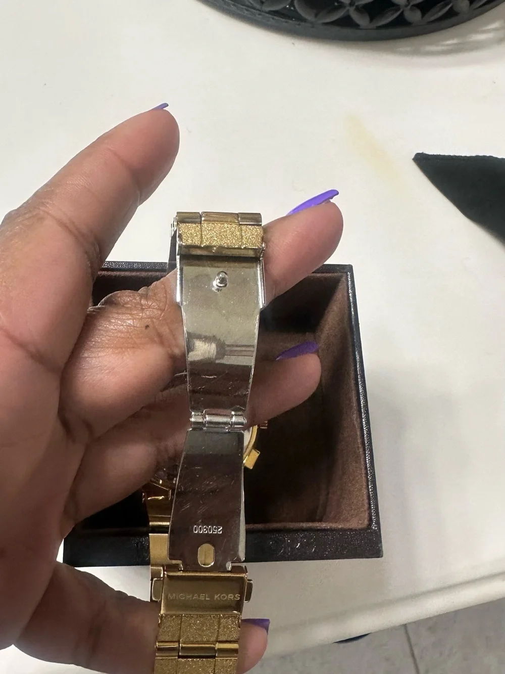 Michael Kors Gold Glitter Link Bracelet Watch